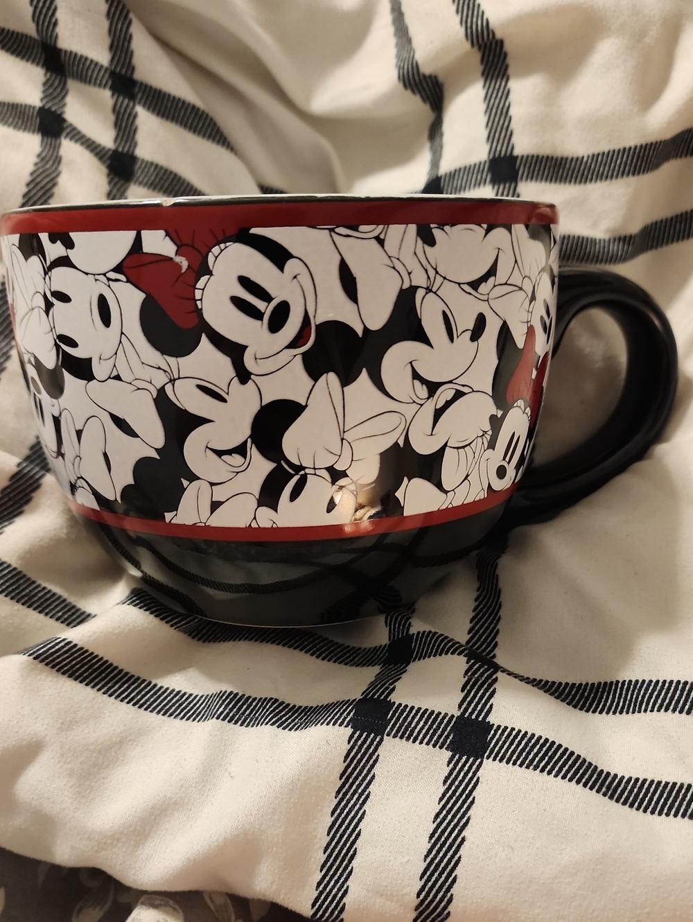 Disney Minnie Faces Black, White & Red Ceramic Mug